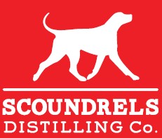 Logo of a dog walking as a distillery logo